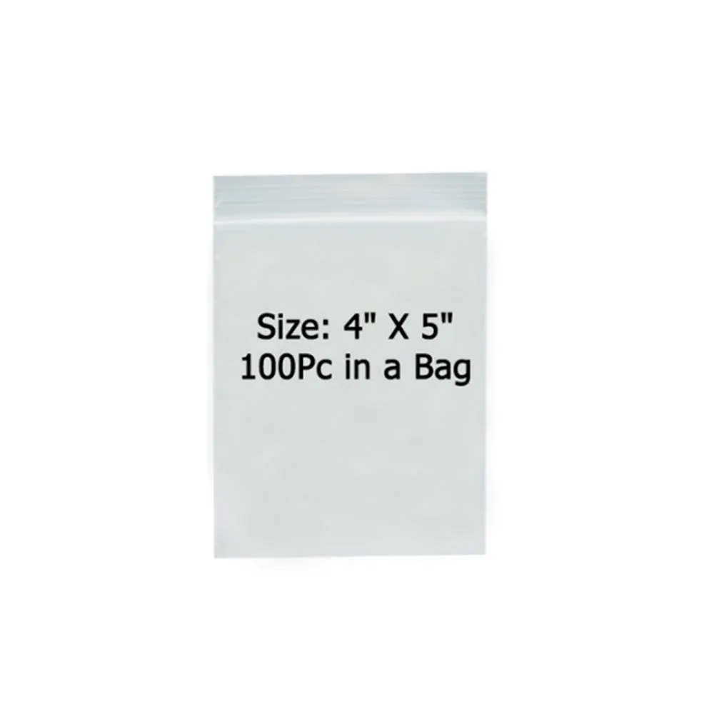 200ct 2Mil Clear Reclosable Resealable 4" x 5" Poly Plastic Bags Jewelry