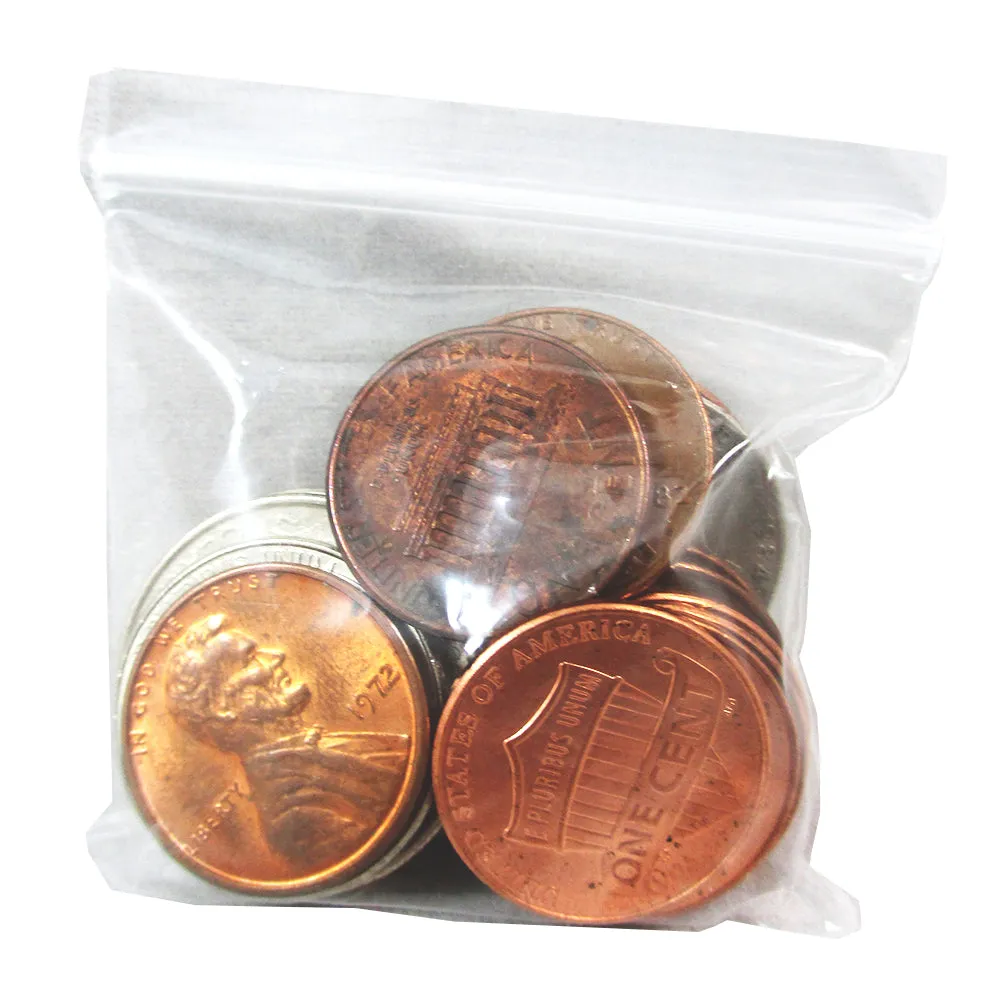 200X Clear Bags Reclosable Zipper Lock Plastic 2Mil Poly Jewelry 2" x 2" Baggies