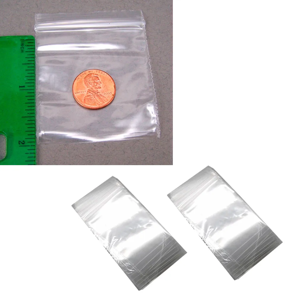 200X Clear Bags Reclosable Zipper Lock Plastic 2Mil Poly Jewelry 2" x 2" Baggies
