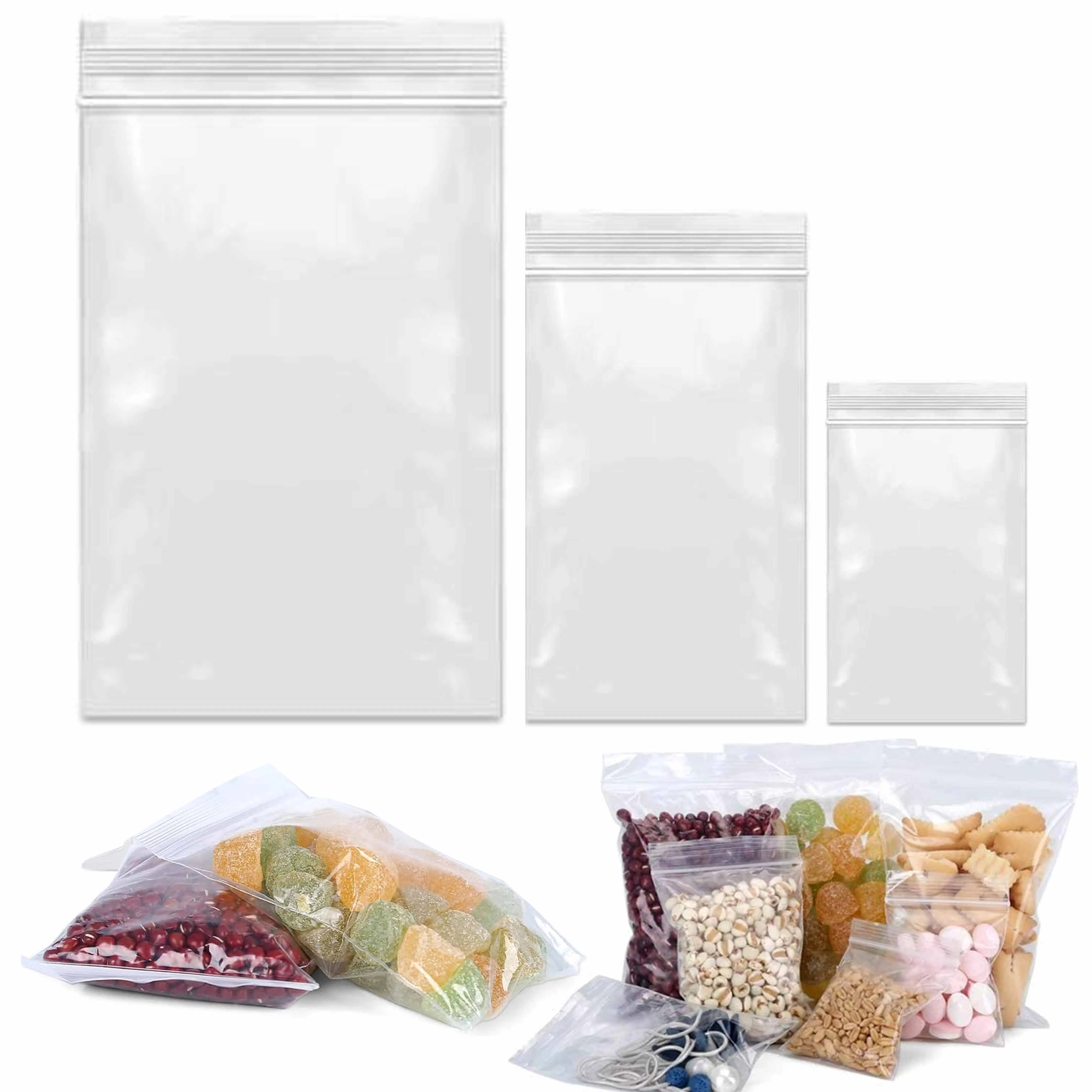 240 Ct Clear Plastic Resealable Poly Bags Lock Seal Zipper 3"x4" 3"x6" 5"x8.5"
