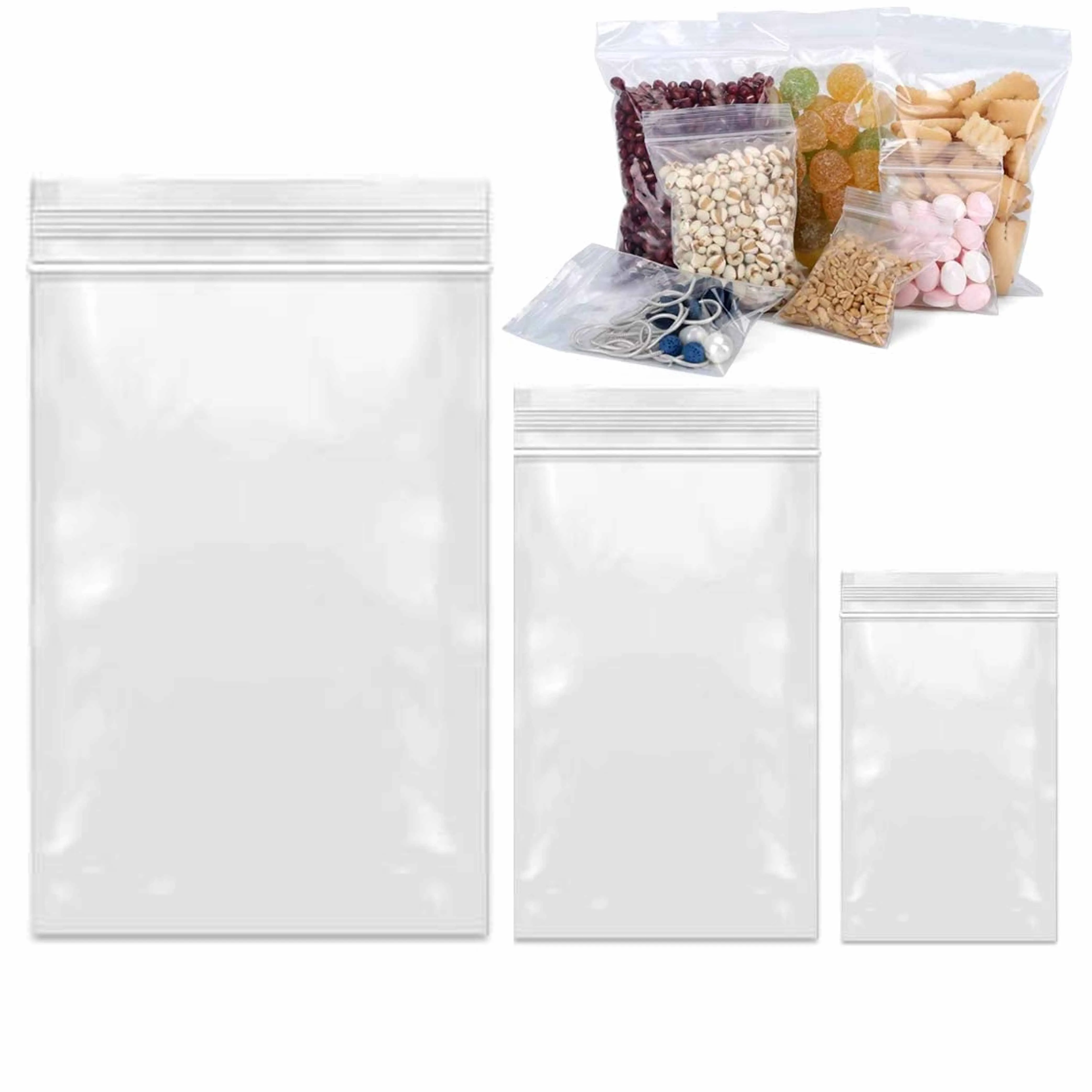 240 Ct Clear Plastic Resealable Poly Bags Lock Seal Zipper 3"x4" 3"x6" 5"x8.5"