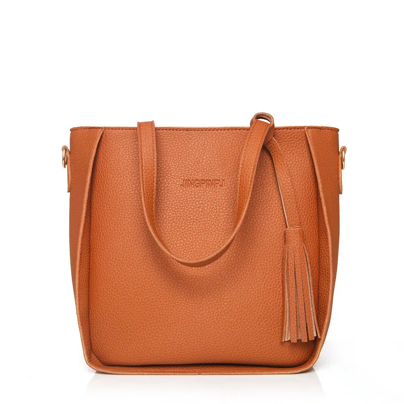 4pcs/set Tassel Handbags Lady's Crossbody Bags Handbags 2018 Clutch Bags Mini Coin Purse Female Pu Handbags Women Leather Bags