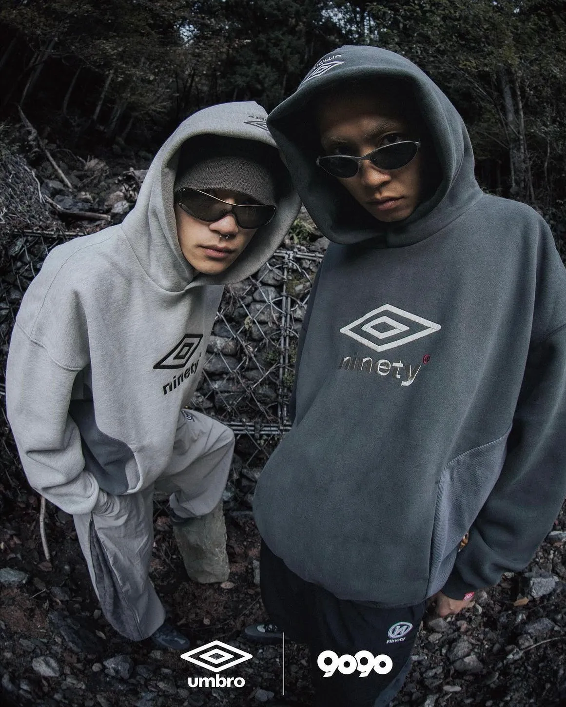 9090 × umbro Collaboration Logo Hoodie
