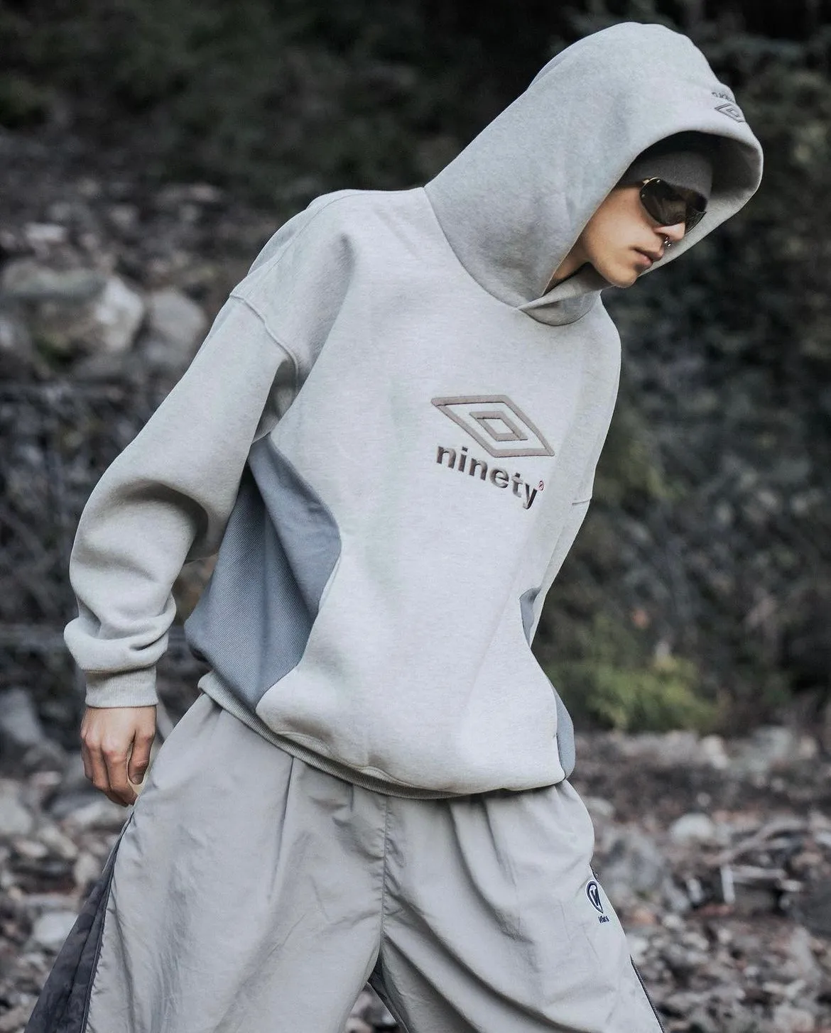 9090 × umbro Collaboration Logo Hoodie