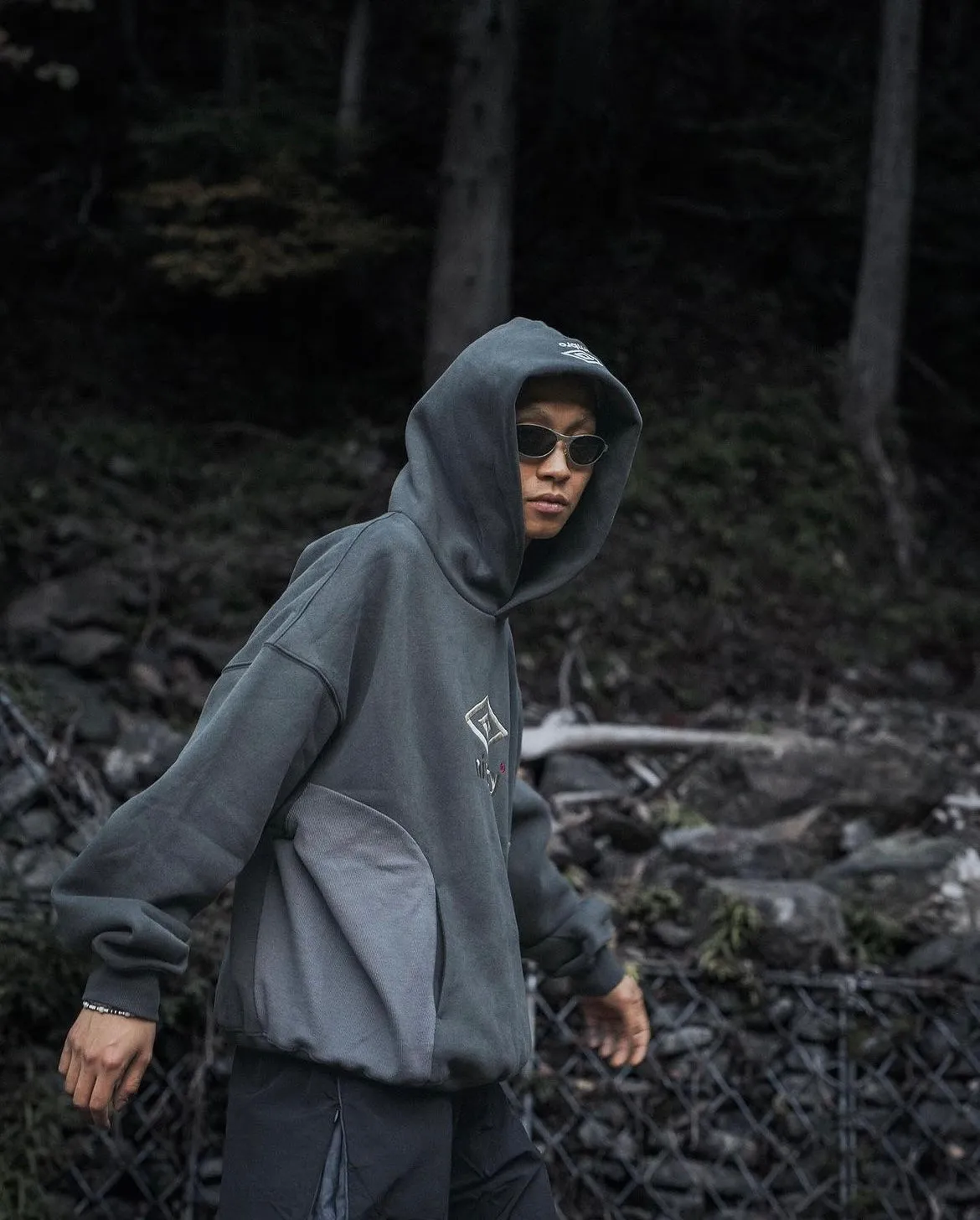9090 × umbro Collaboration Logo Hoodie