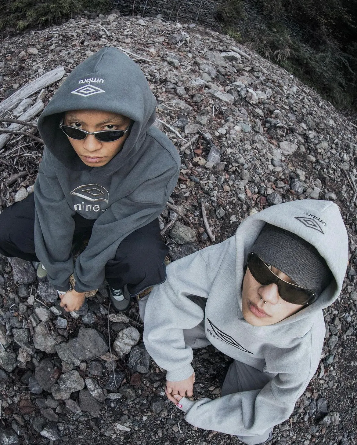 9090 × umbro Collaboration Logo Hoodie