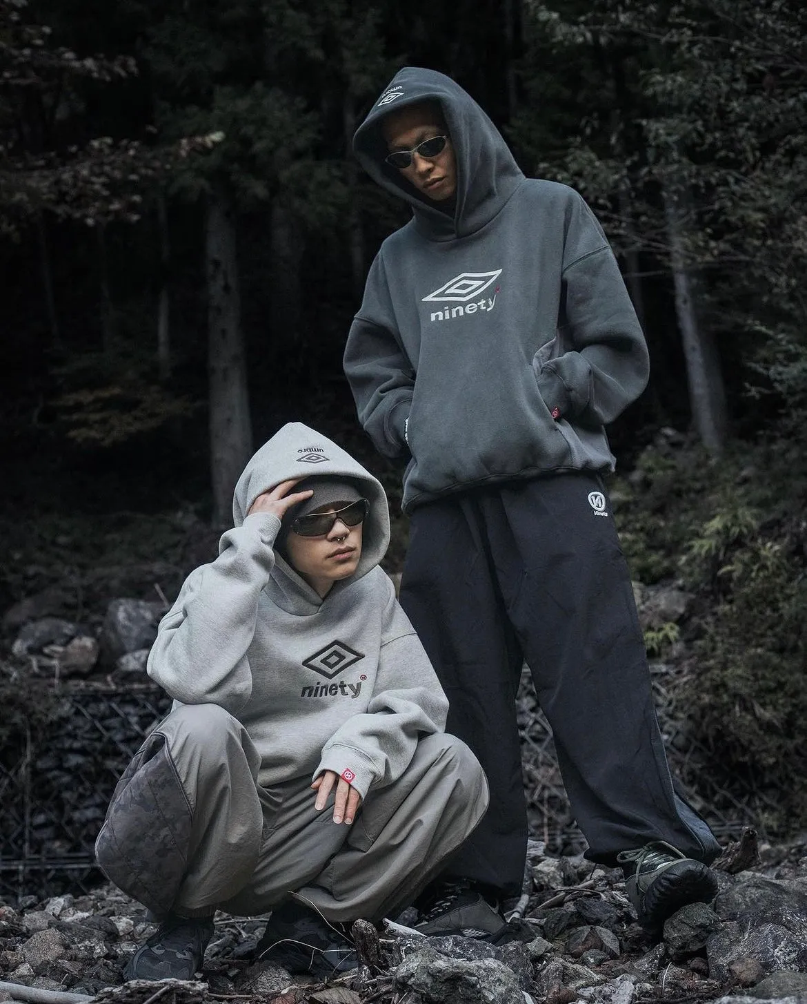 9090 × umbro Collaboration Logo Hoodie