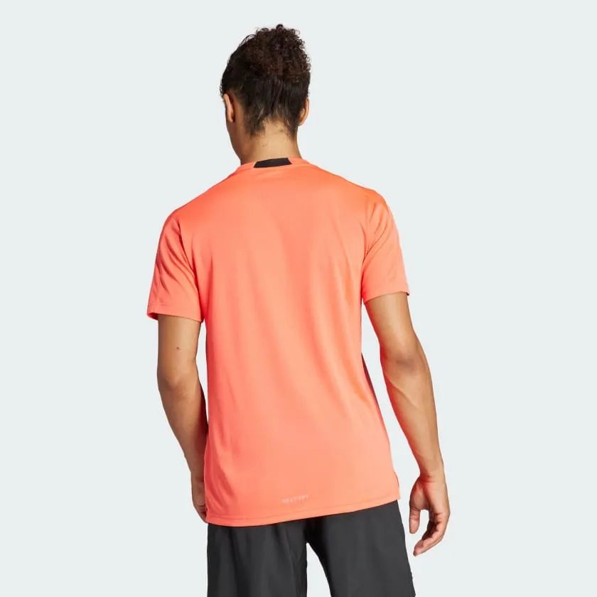 ADIDAS DESIGNED FOR TRAINING HIIT WORKOUT HEAT.RDY T-SHIRT - RED