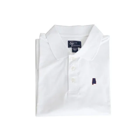 Alabama Auburn Clubhouse Performance Polo White
