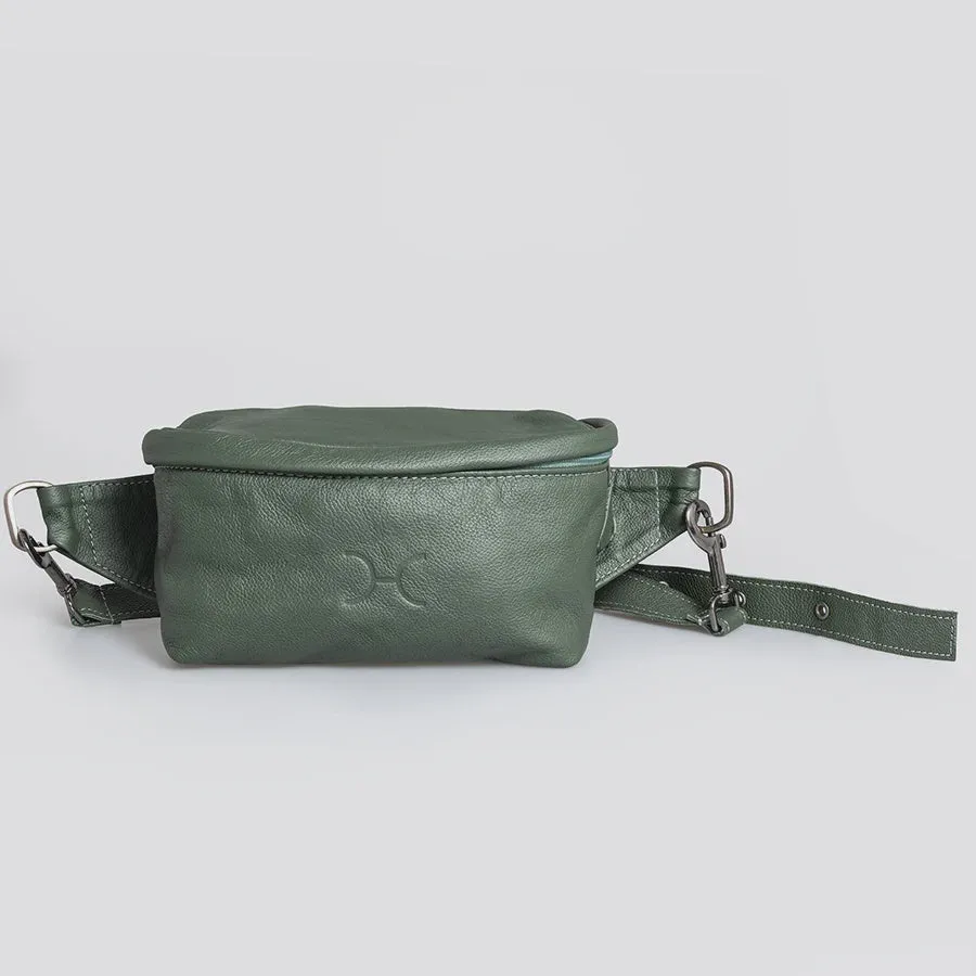 Ari Bum Bag Basil Leather