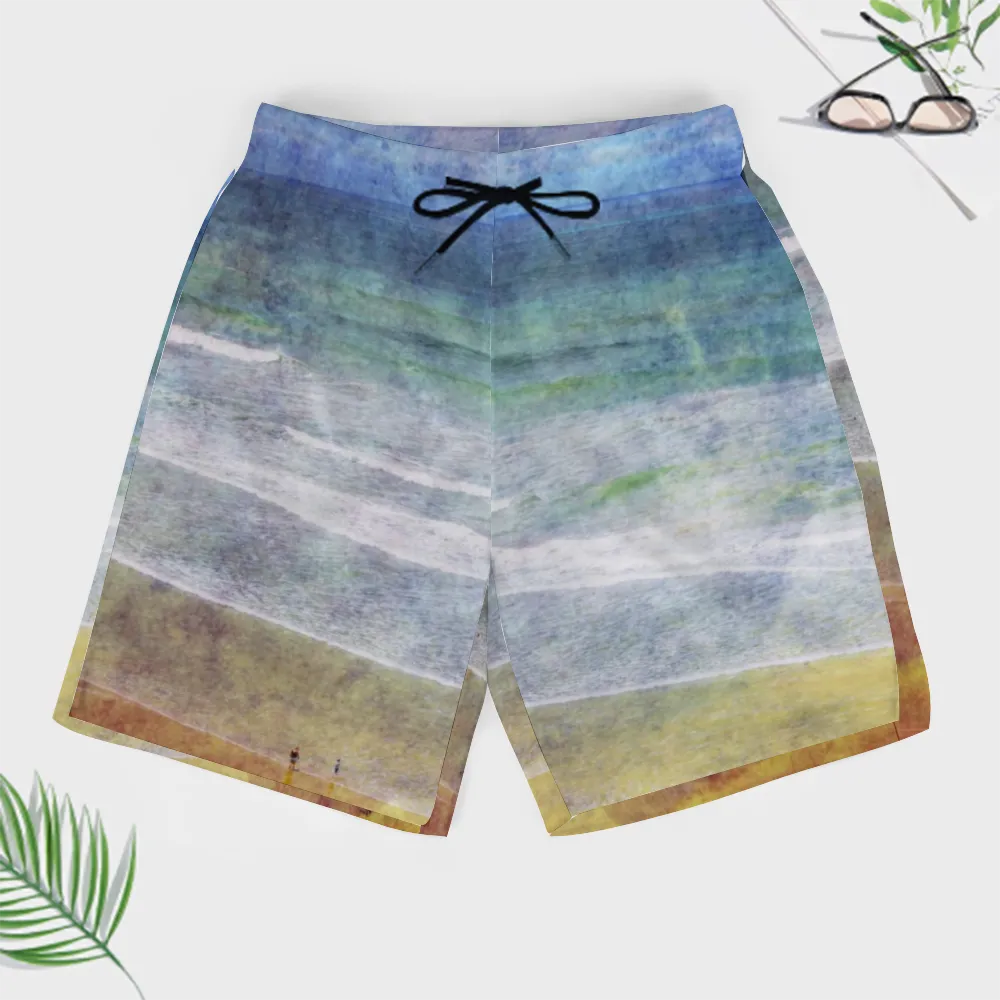 Beach Day Vintage Mens Double Layer Shorts with 4 Pockets up to 3 XL (FWS)