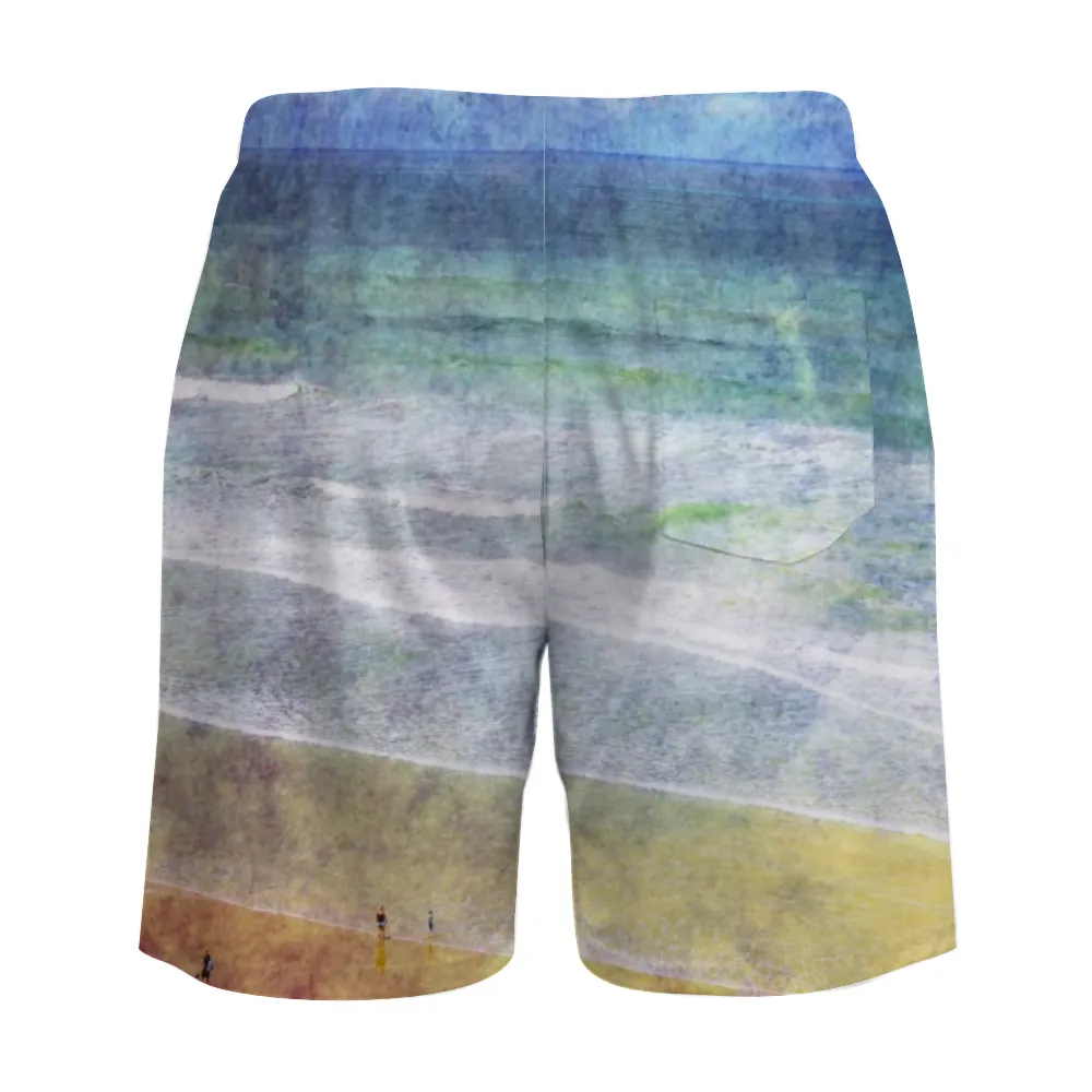 Beach Day Vintage Mens Double Layer Shorts with 4 Pockets up to 3 XL (FWS)