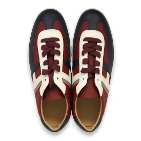 Boomerang 42 Rouge H/Bleu/Blanc Sneakers in Epsom