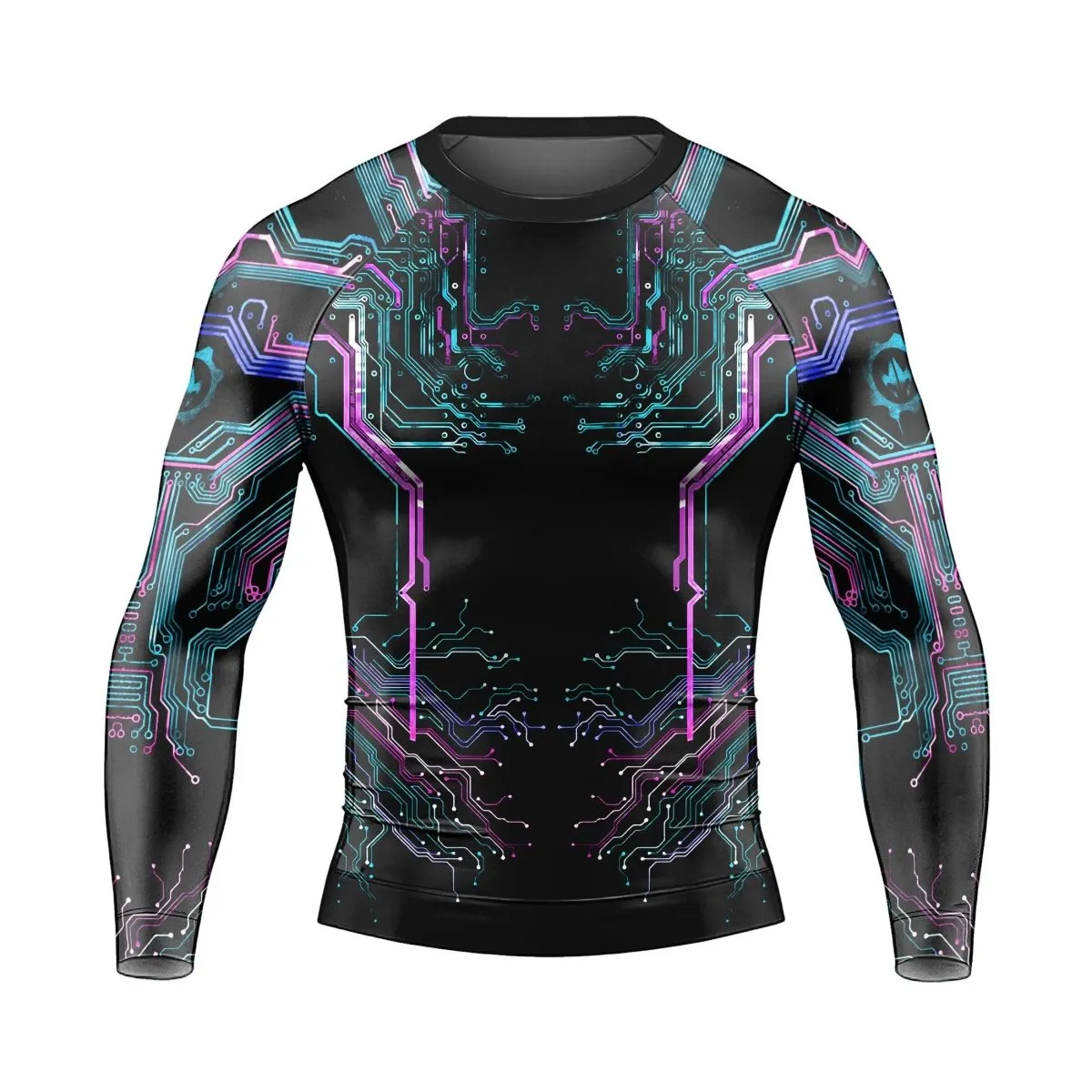 Deadly Glowing Circuit Men's Long Sleeve Rash Guard