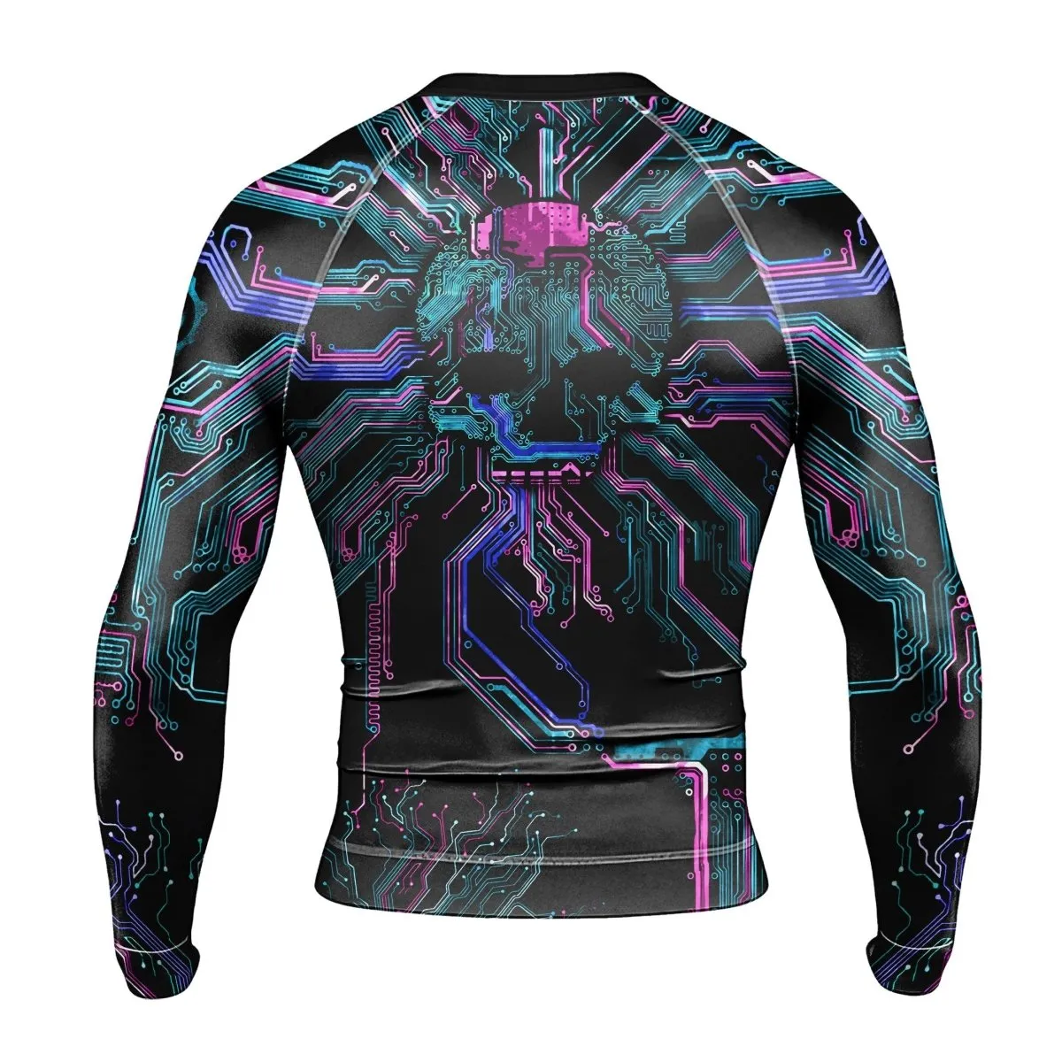 Deadly Glowing Circuit Men's Long Sleeve Rash Guard