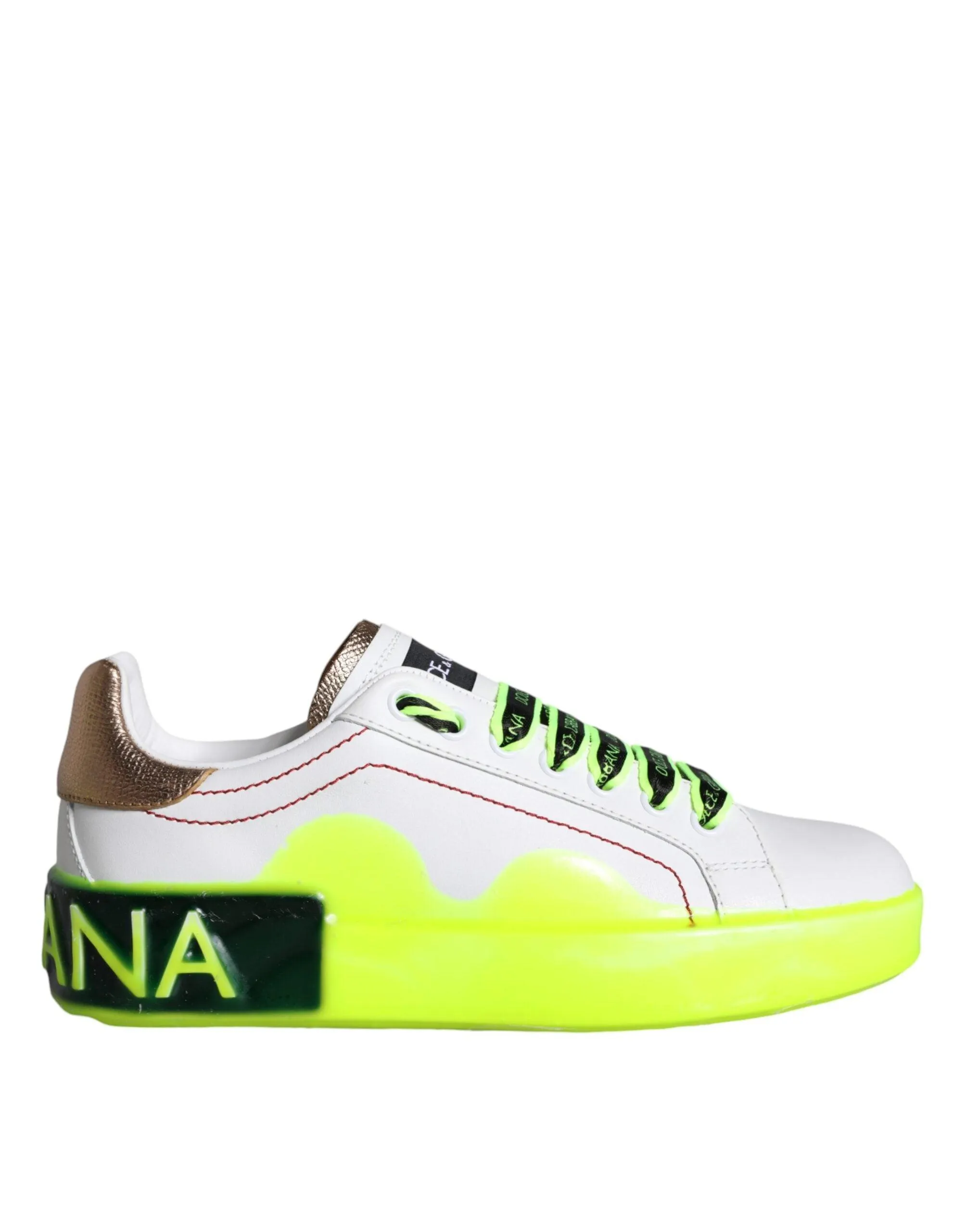 Dolce & Gabbana White Leather Portofino Low Top Sneakers Sko