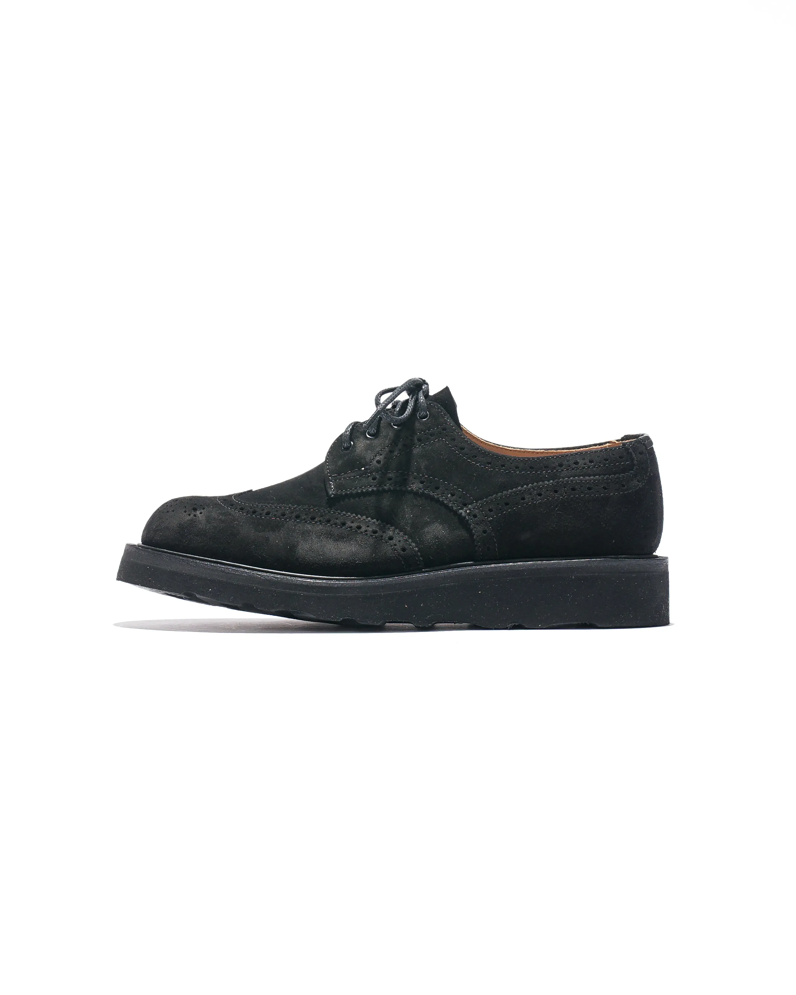Engineered Garments x Tricker's Asymmetric Gibson - Black Suede Morflex