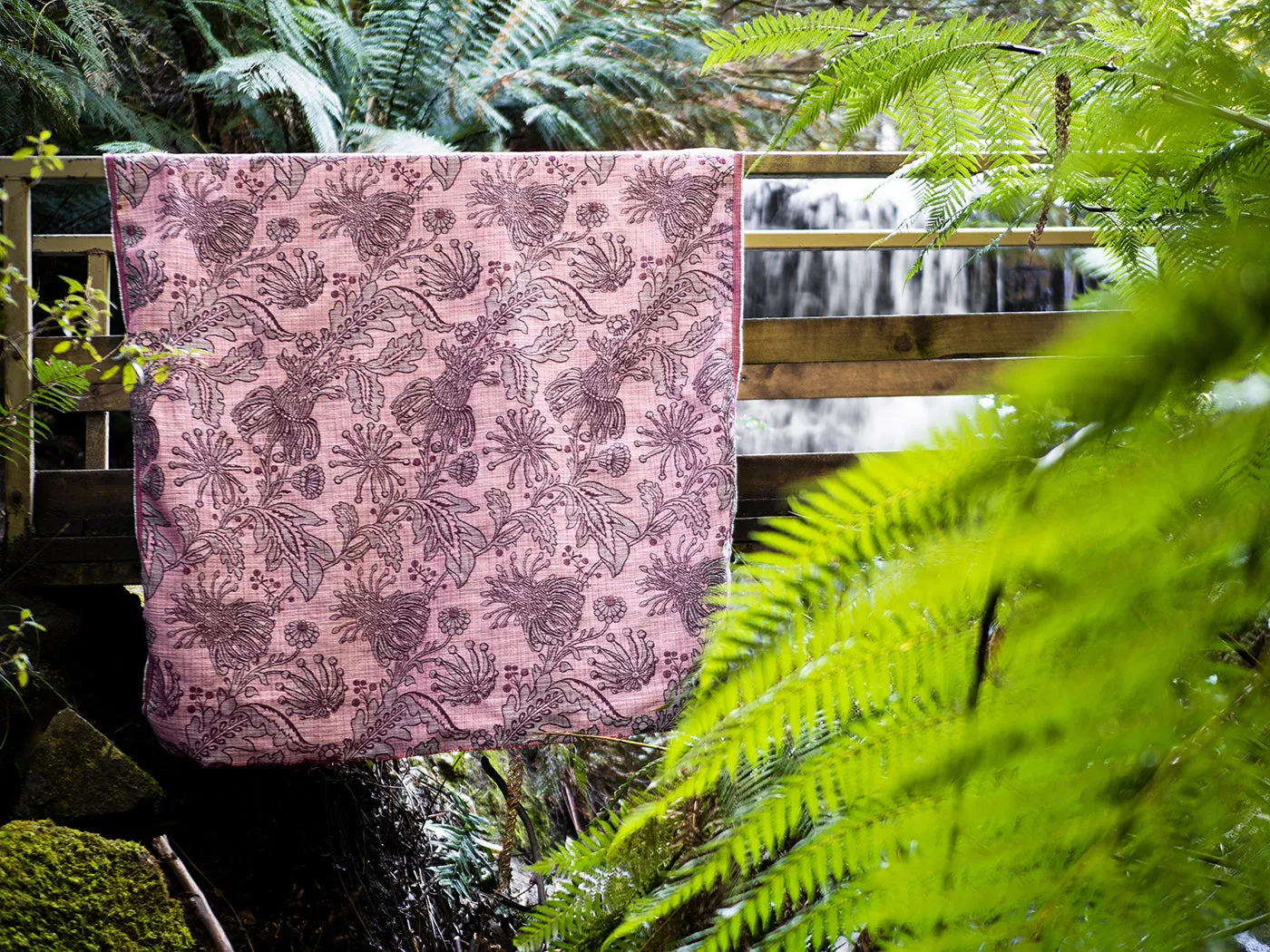 Firewheel Rose Performance Fabric