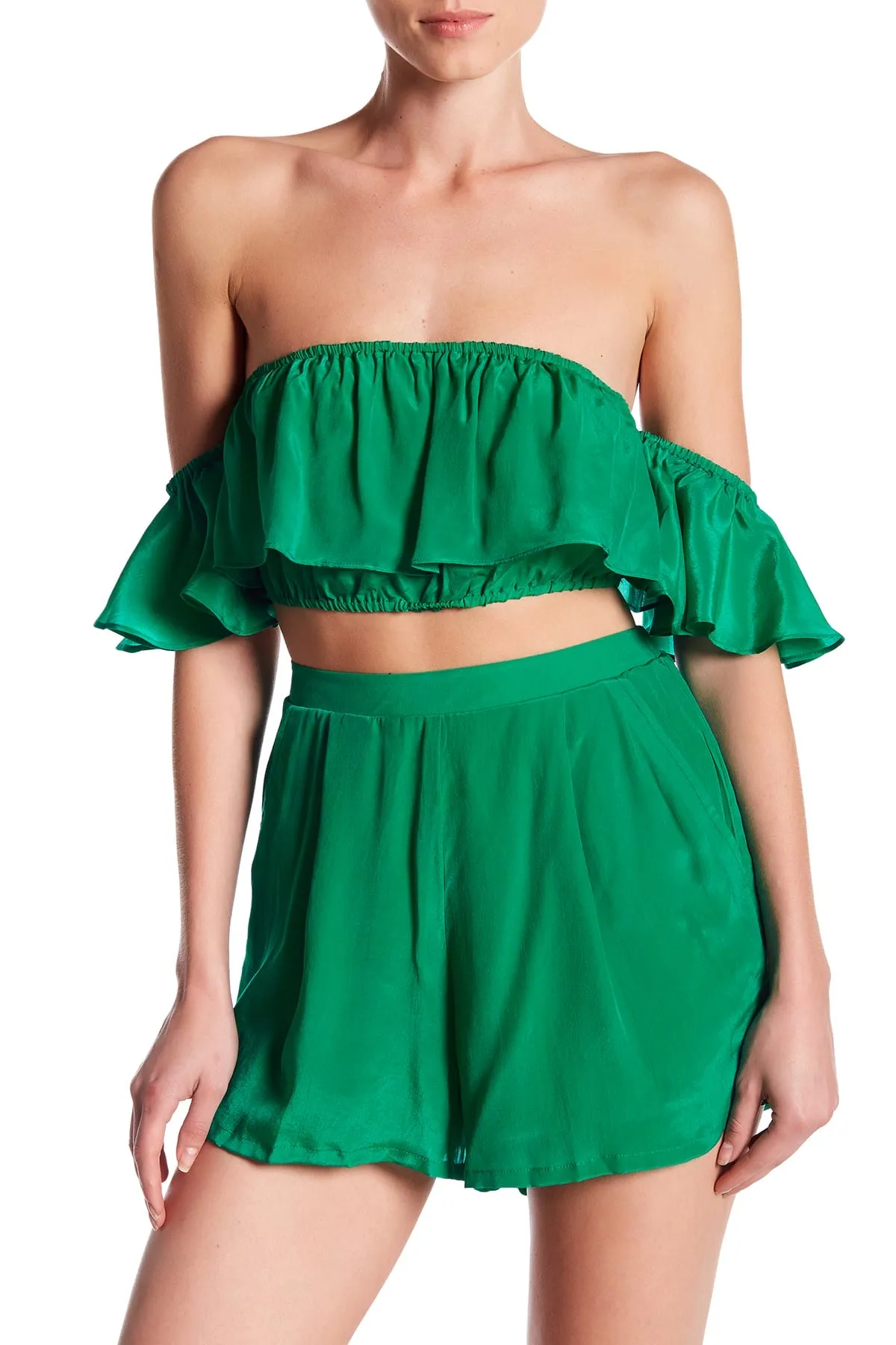 Green High Waisted Shorts