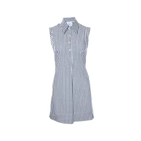 Gustavia Sleeveless Shirt Dress in Performance Poplin