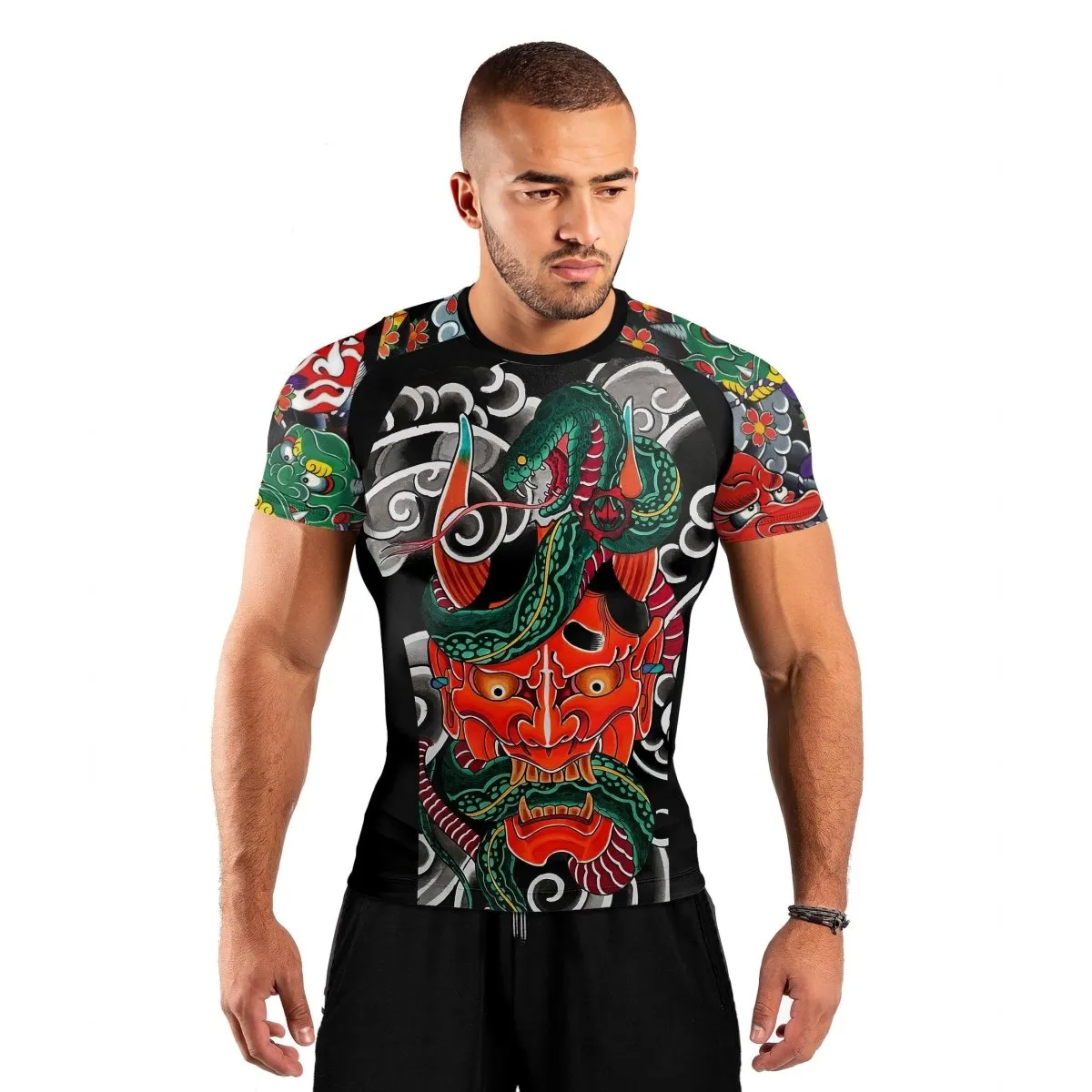 Japanese Viper Oni Men's Short Sleeve Rash Guard