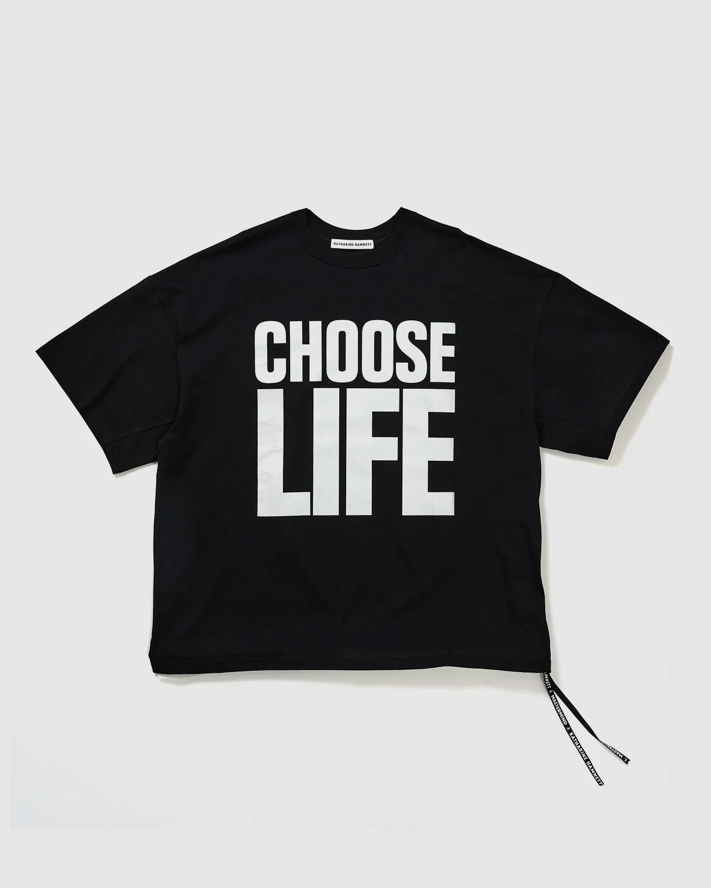 KATHARINE HAMNETT × MASTERMIND WORLD SLOGAN BIG TEE / CHOOSELIFE