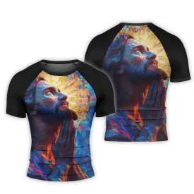 Merciful Jesus Men's Short Sleeve Rash Guard