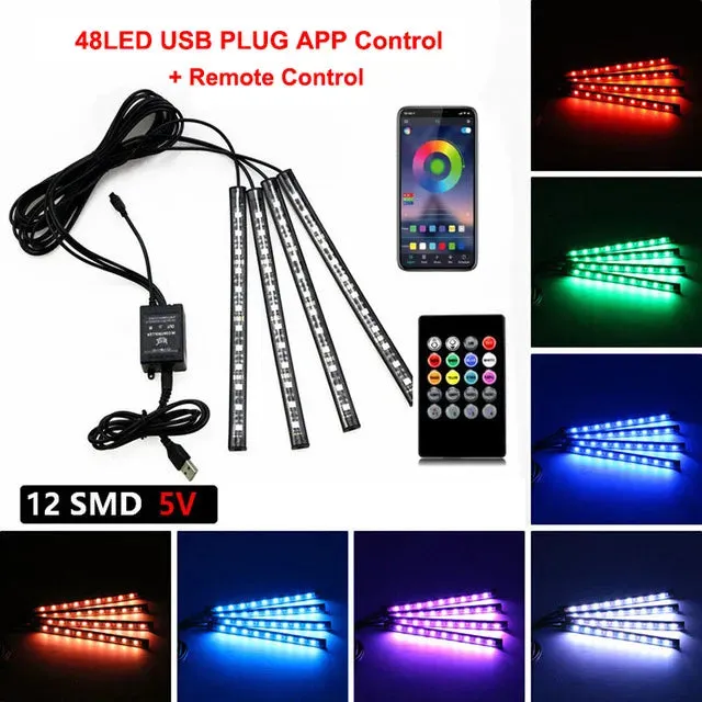 Neon LED Car Interior Light Kit Accessories