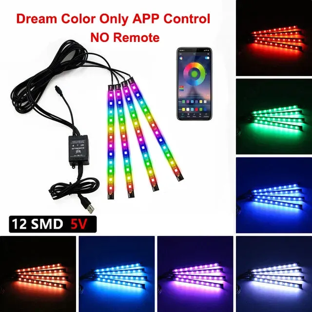 Neon LED Car Interior Light Kit Accessories