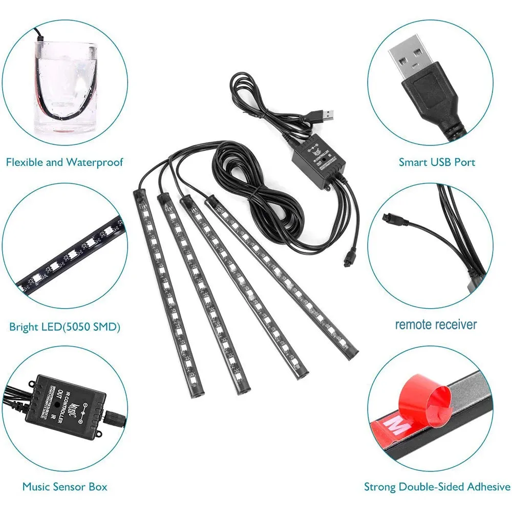Neon LED Car Interior Light Kit Accessories