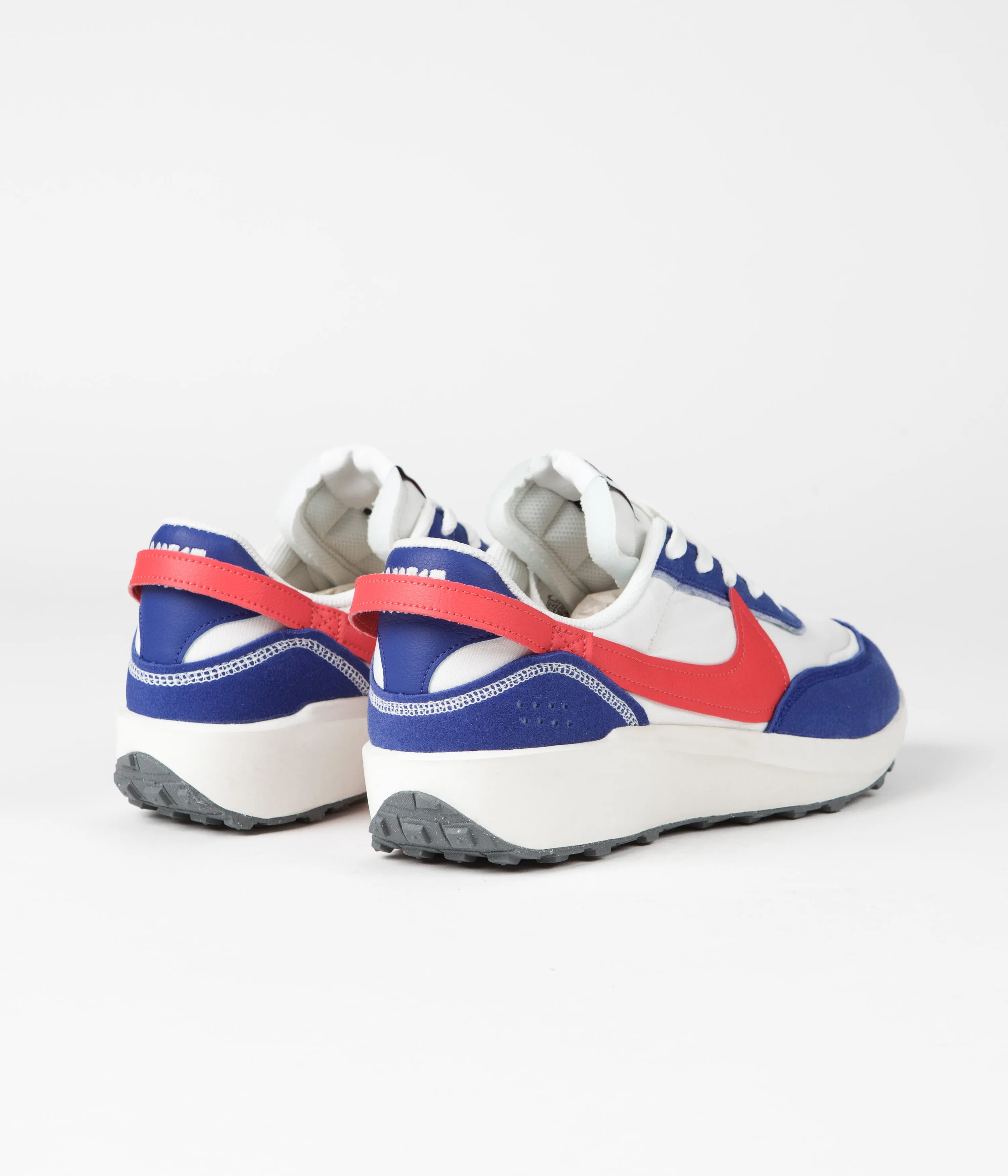 Nike Waffle Debut Swoosh Shoes - Phantom / Habanero Red - Old Royal