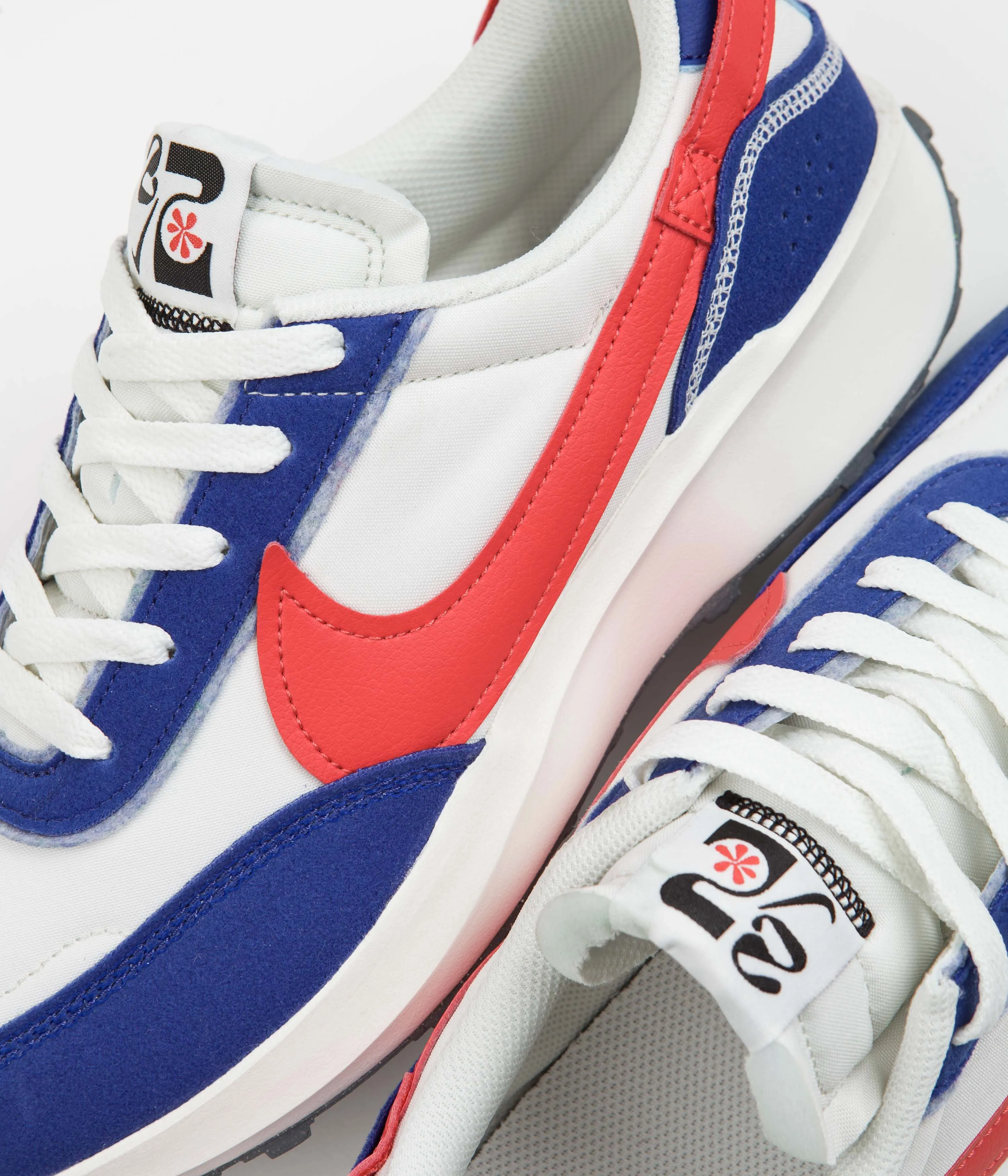 Nike Waffle Debut Swoosh Shoes - Phantom / Habanero Red - Old Royal