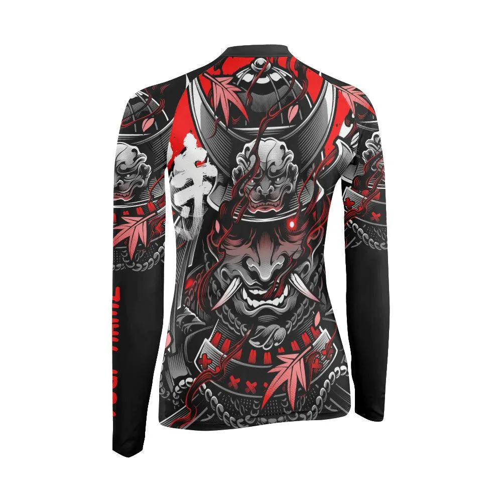 Personalized Devil Shogun Women's Long Sleeve Rash Guard
