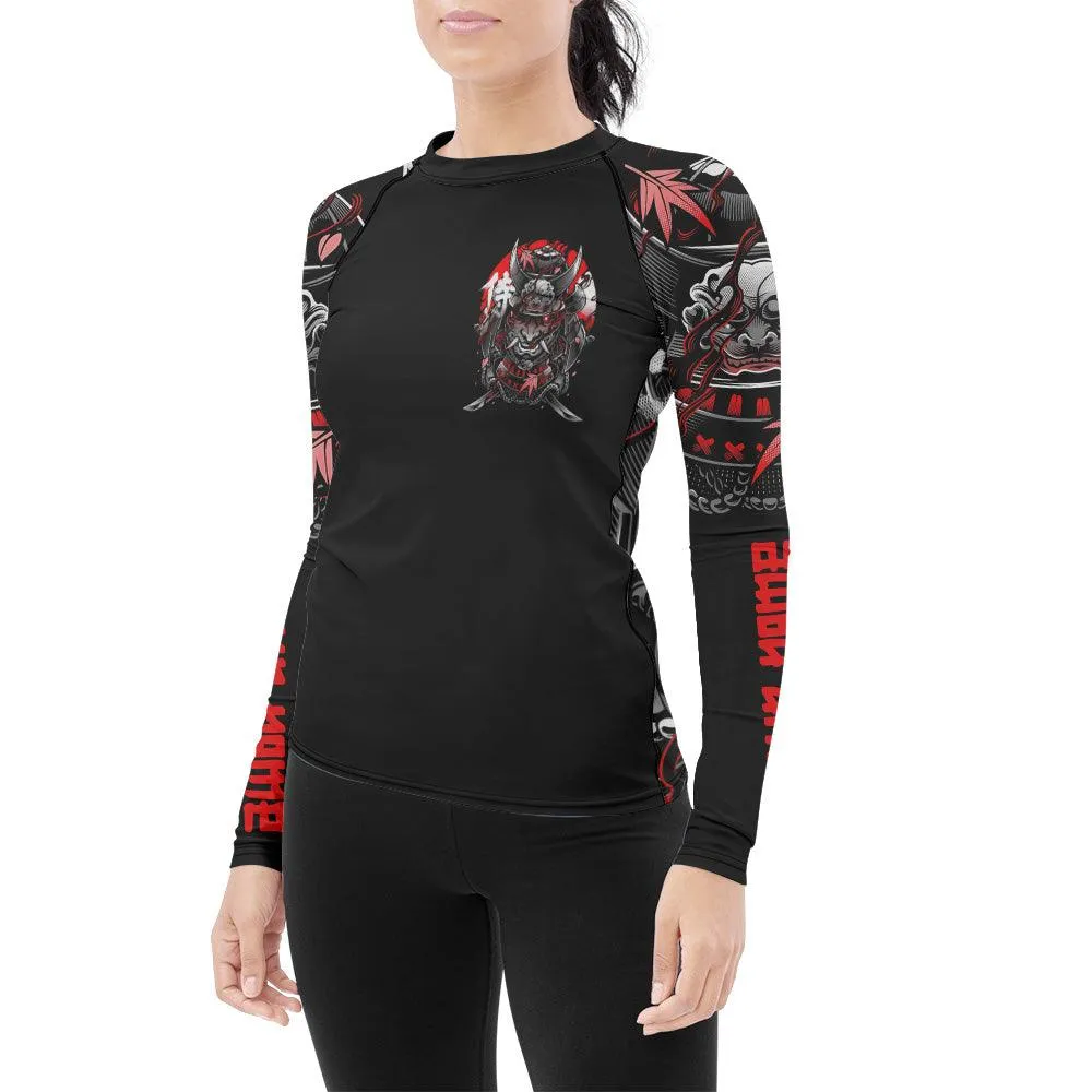 Personalized Devil Shogun Women's Long Sleeve Rash Guard