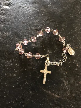 Rosary bracelet/pink beads/accessories