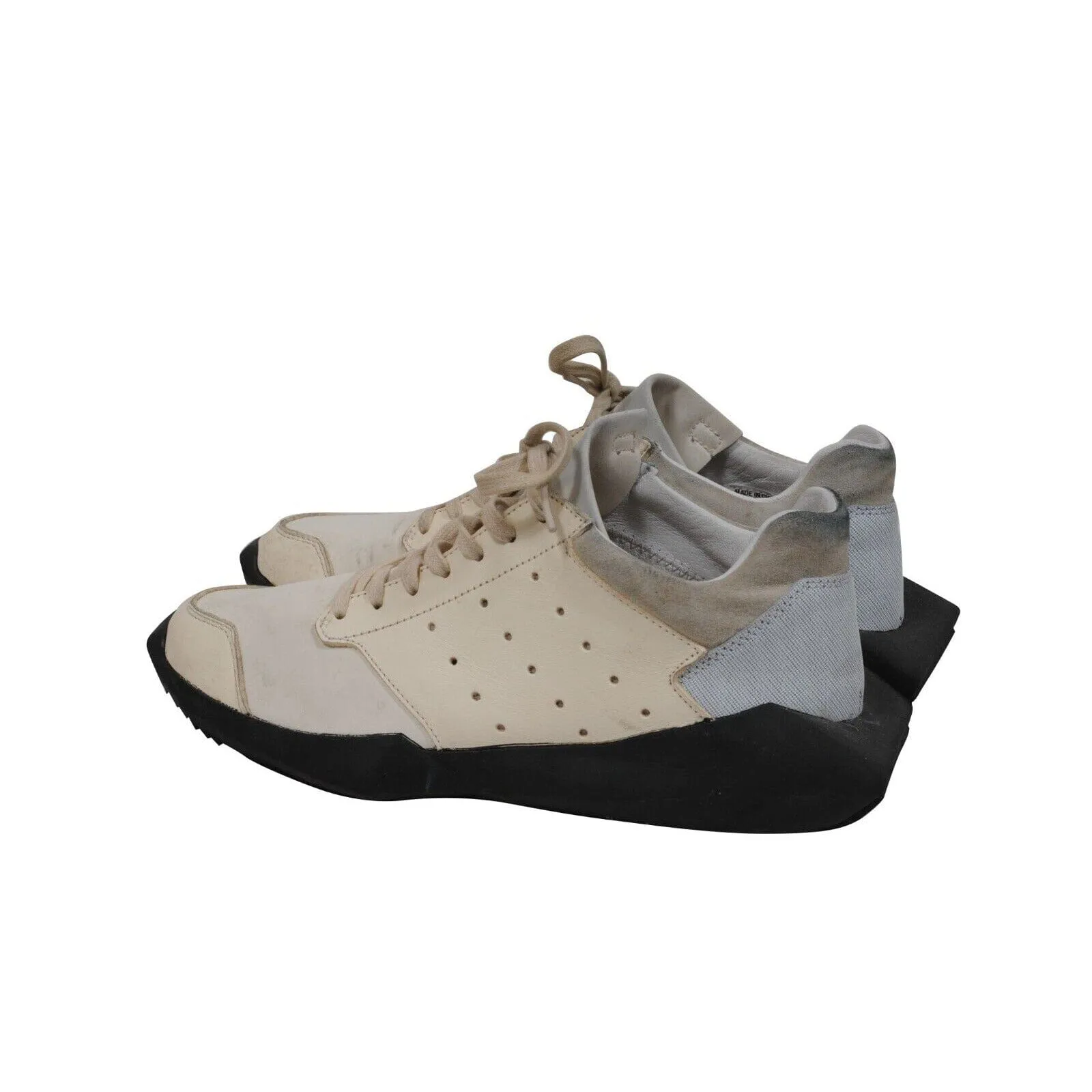 Tech Runner White Tan Black Leather Trainers