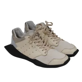 Tech Runner White Tan Black Leather Trainers