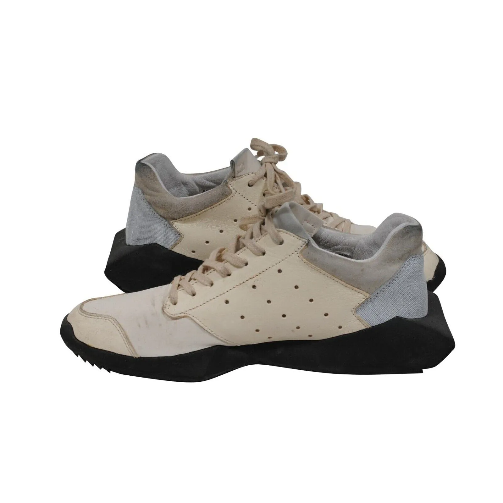 Tech Runner White Tan Black Leather Trainers