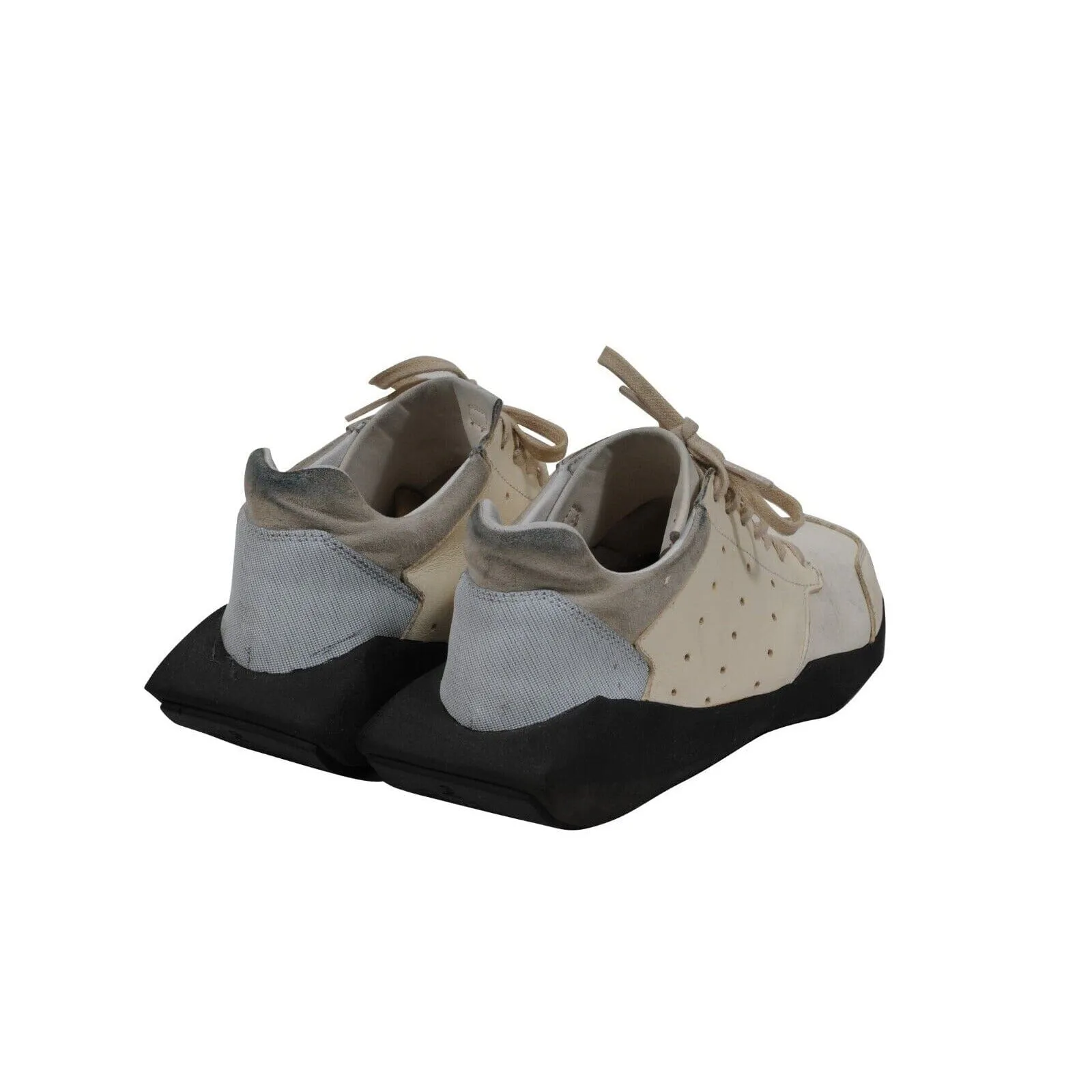 Tech Runner White Tan Black Leather Trainers