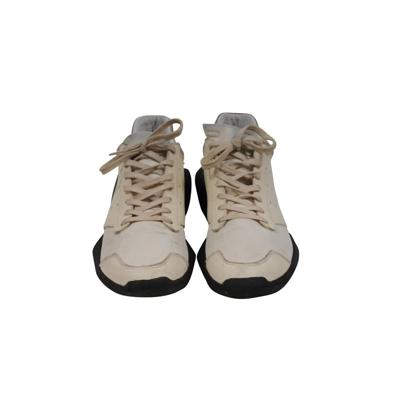 Tech Runner White Tan Black Leather Trainers