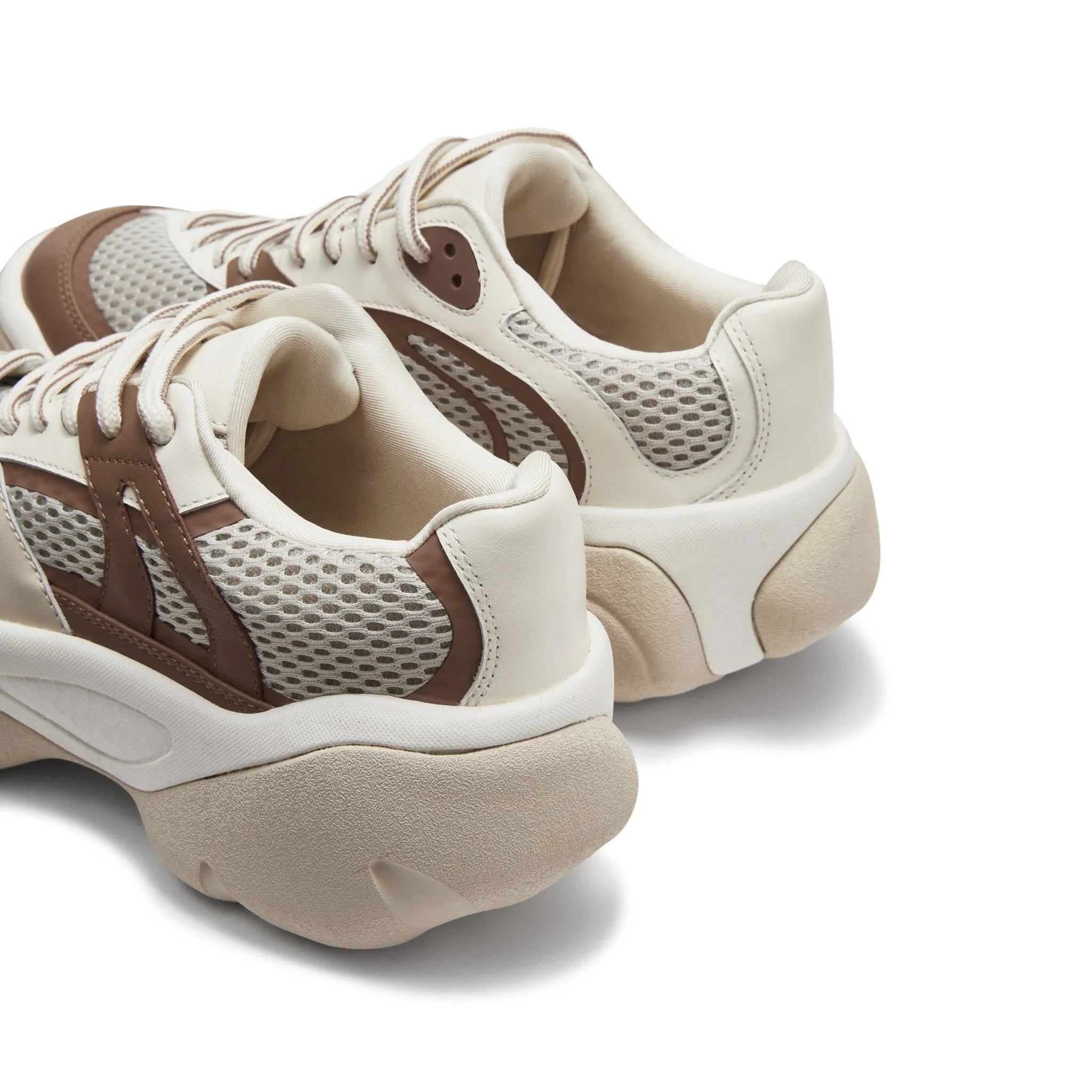 Thick Sole Stitching Sneakers in Brown
