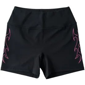 TRIBAL BIKER SHORTS - BLACK / PINK