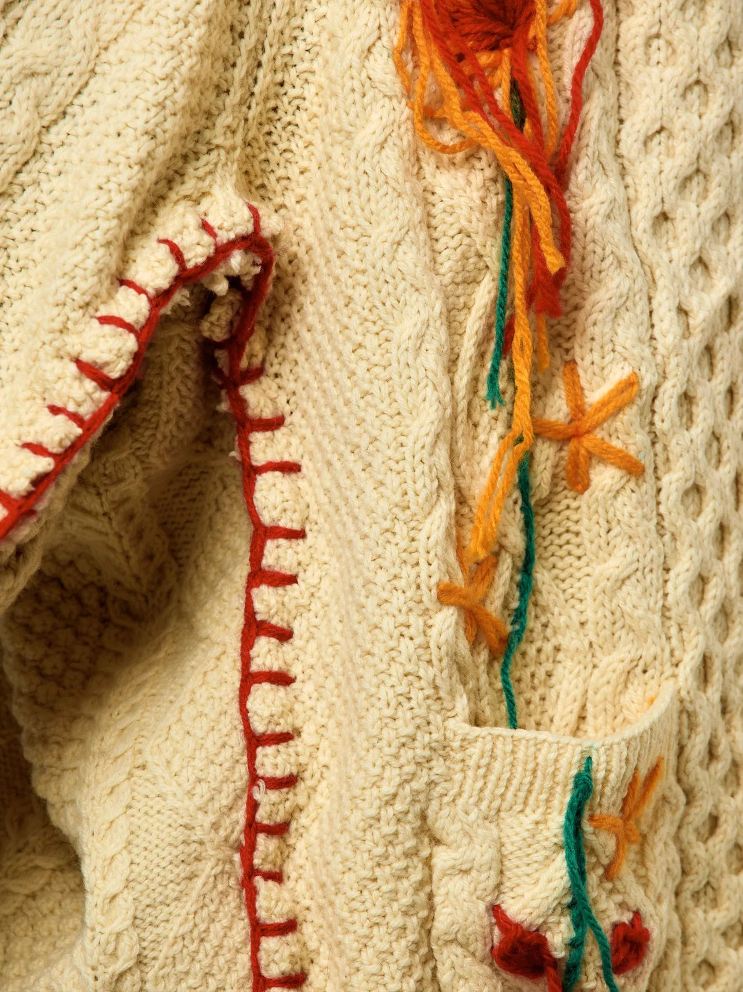 UNION HAND EMNROIDERY FISHERMAN KNIT｜ASSORT