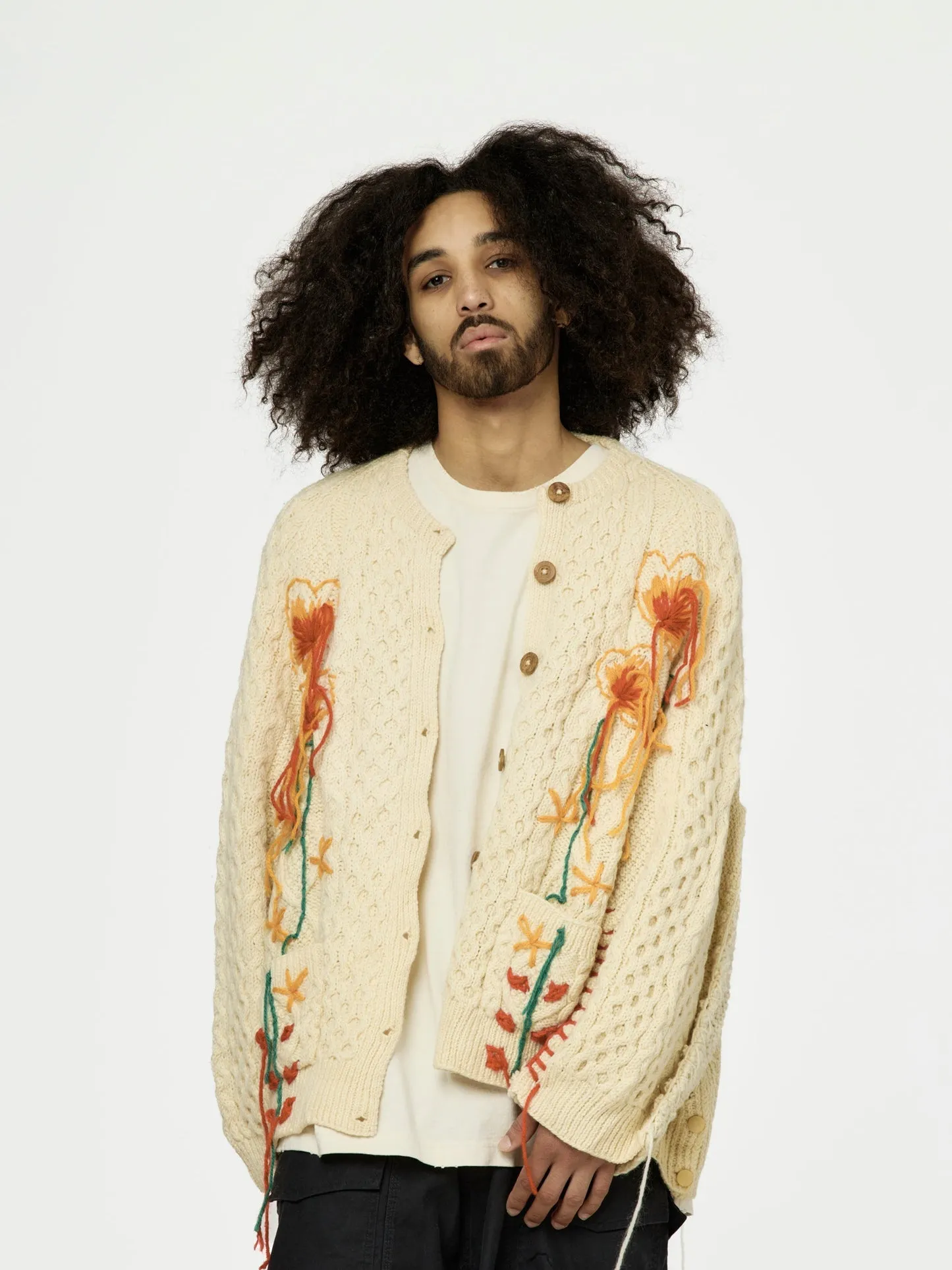 UNION HAND EMNROIDERY FISHERMAN KNIT｜ASSORT
