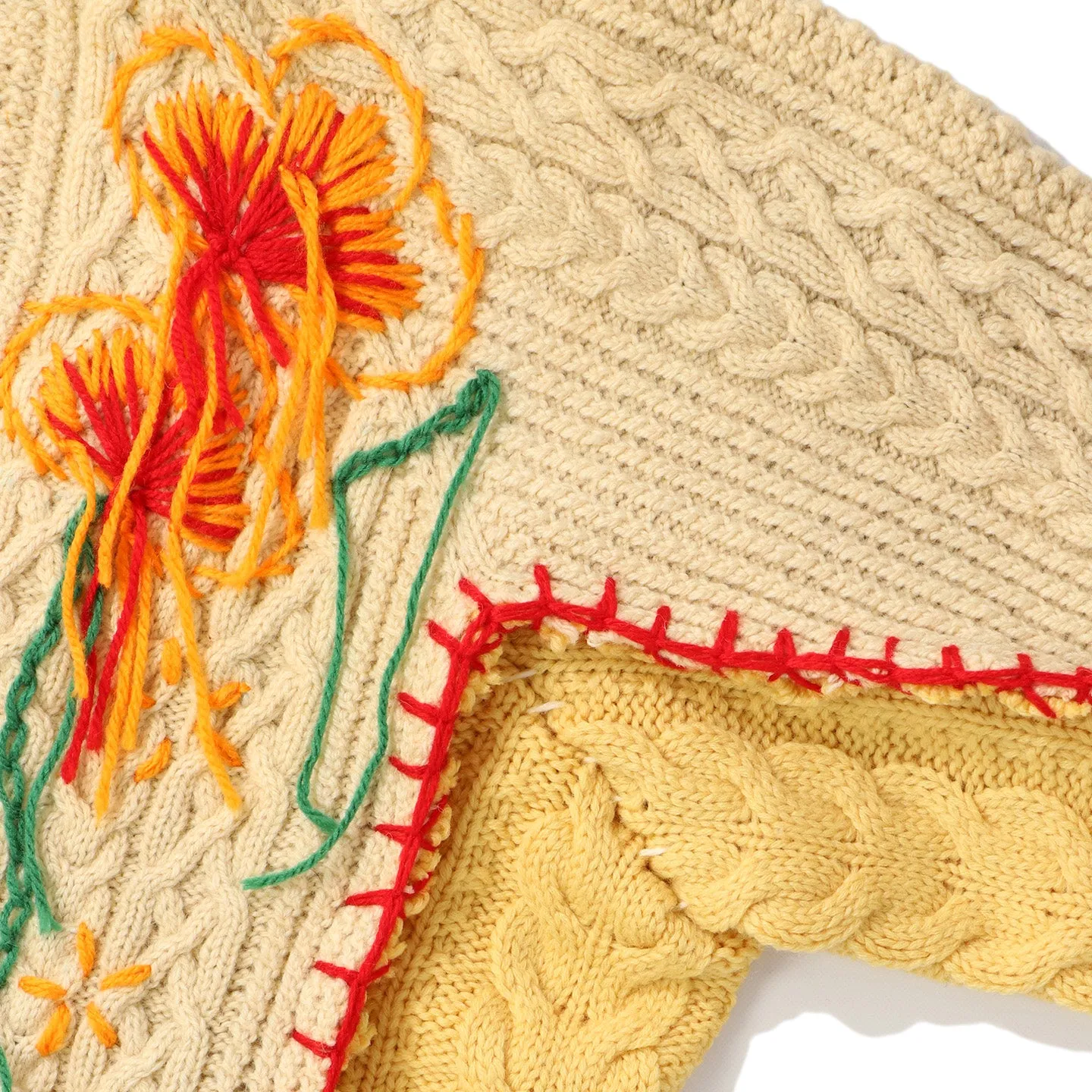 UNION HAND EMNROIDERY FISHERMAN KNIT｜ASSORT