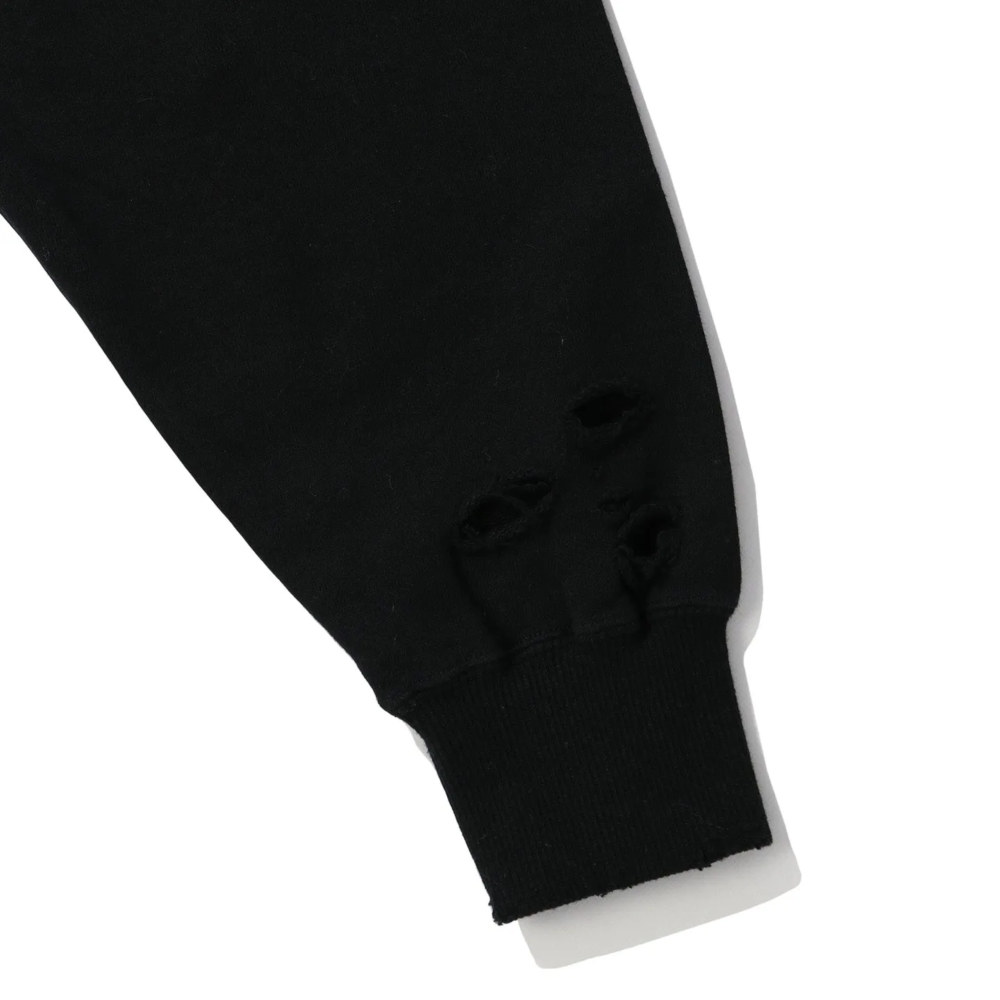 UNION LOOPING DAMAGE HOODIE｜BLACK