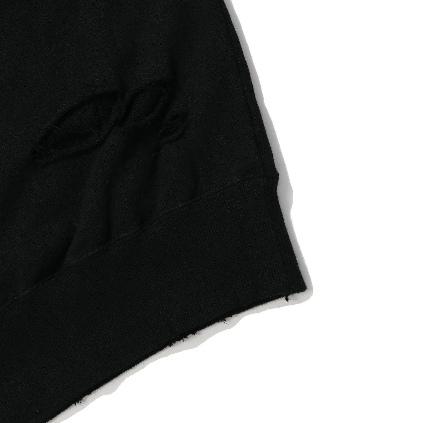 UNION LOOPING DAMAGE HOODIE｜BLACK