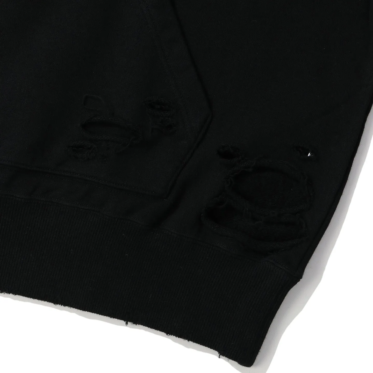 UNION LOOPING DAMAGE HOODIE｜BLACK
