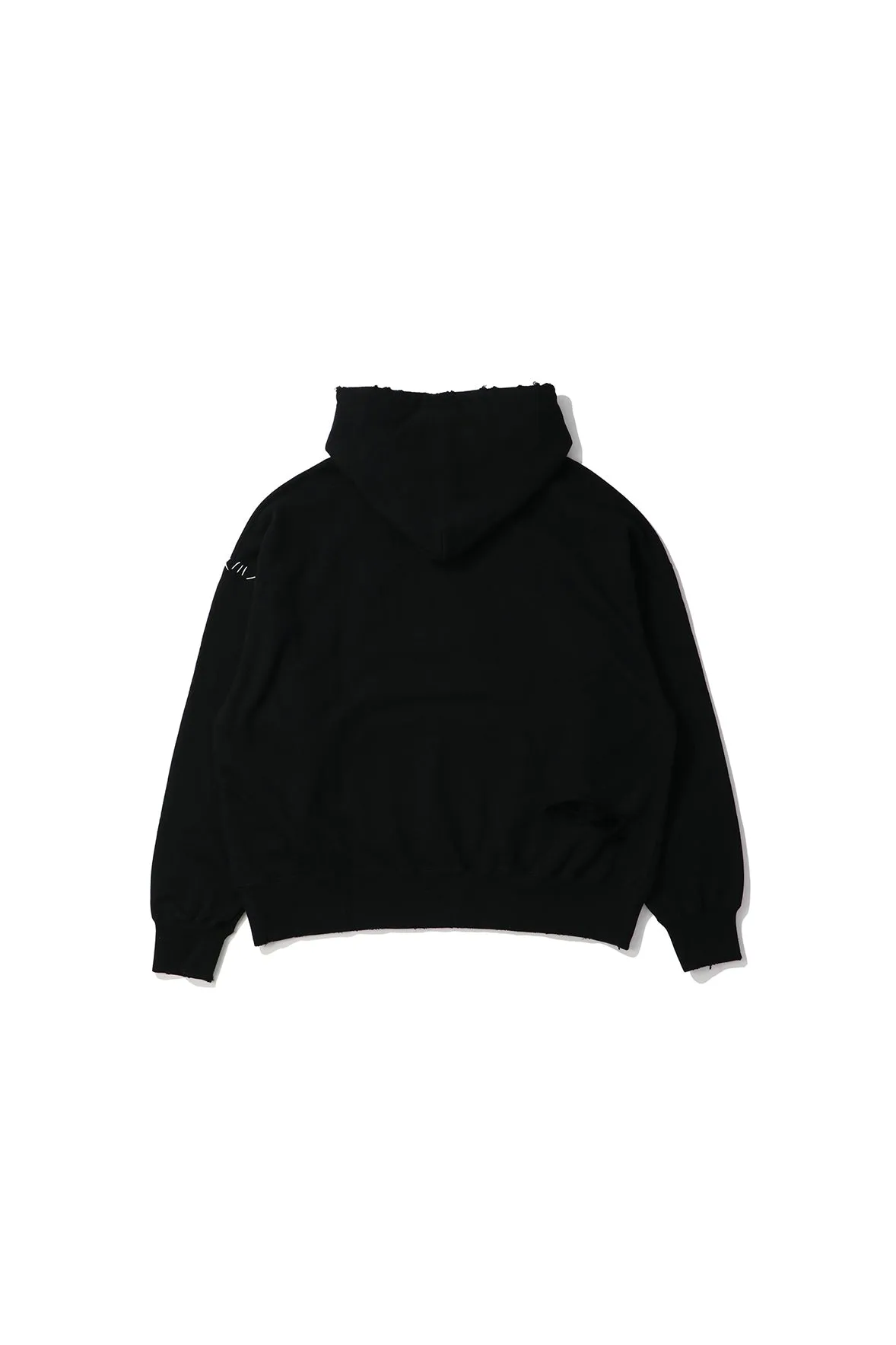 UNION LOOPING DAMAGE HOODIE｜BLACK