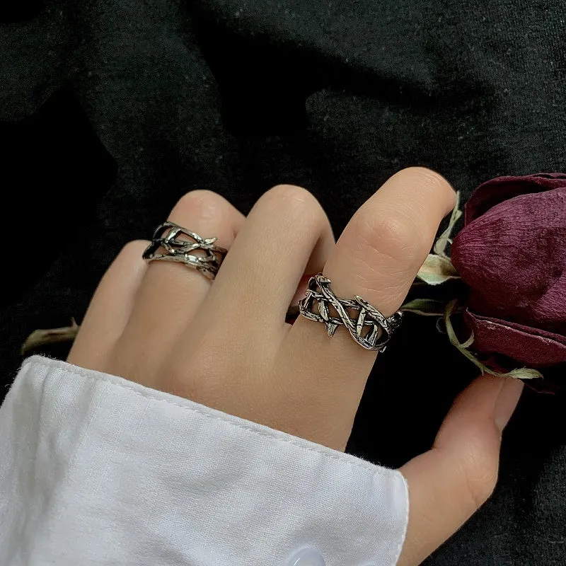 Vintage Dark Vine Thorns Ring